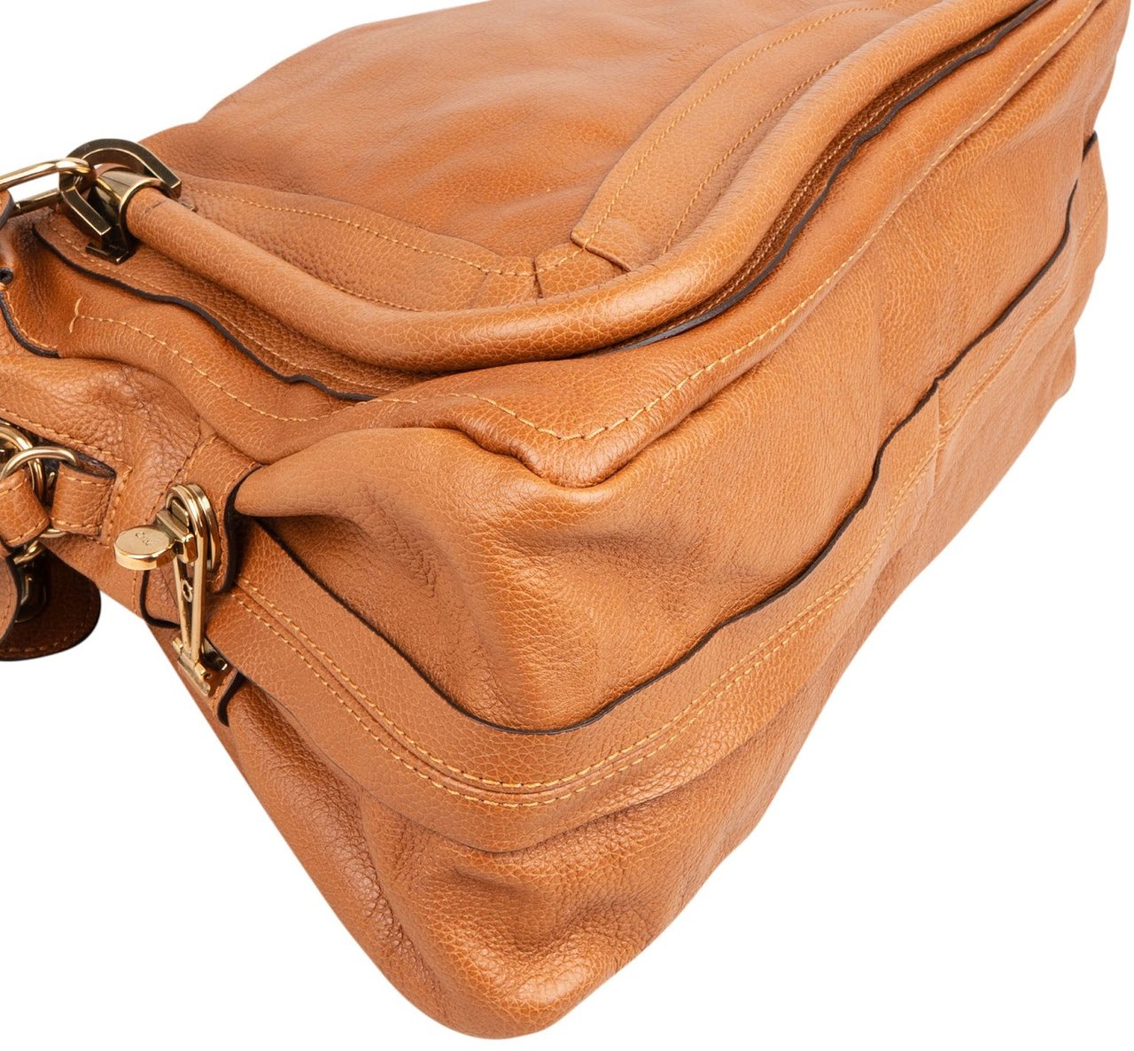 Chloé Chloé Grained Leather Paraty Handbag Bruin