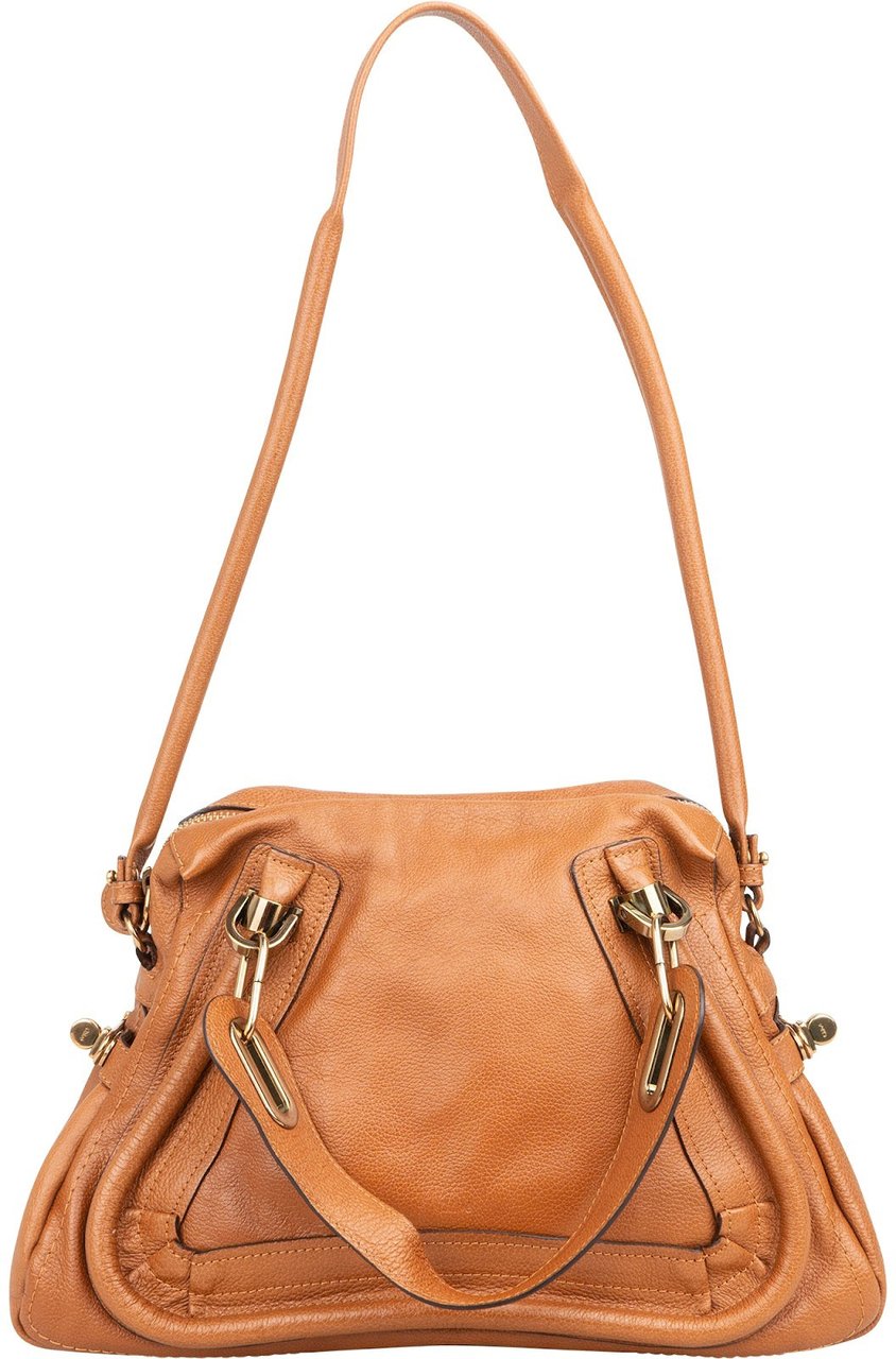 Chloé Chloé Grained Leather Paraty Handbag Bruin