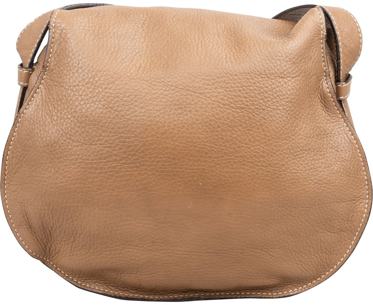 Chloé Chloé Grained Calfskin Marcie Saddle Crossbody Bag Bruin