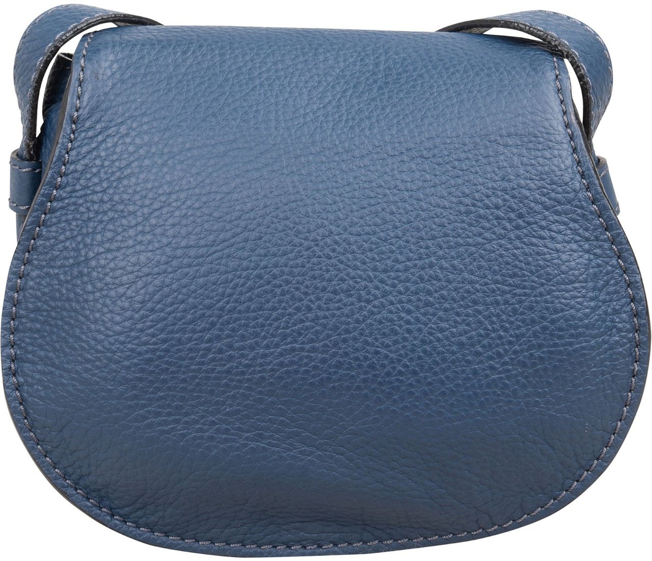 Chloé Chloé Grained Calfskin Marcie Small Saddle Crossbody Bag Blauw