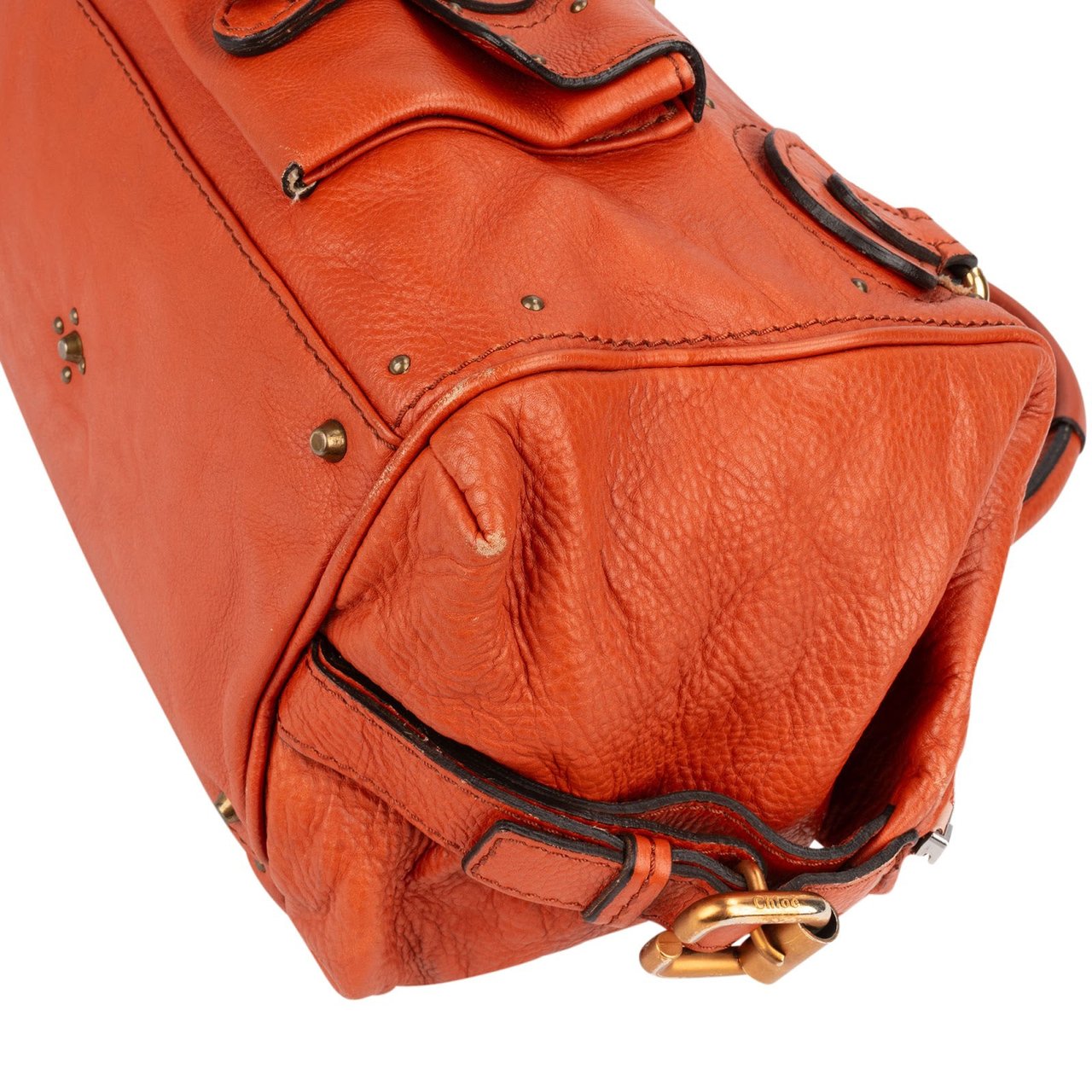 Chloé Chloé Leather Paddington Handbag Oranje