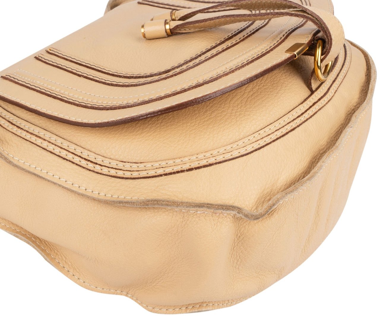 Chloé Chloé Leather Marcie Hobo Shoulder Bag Beige