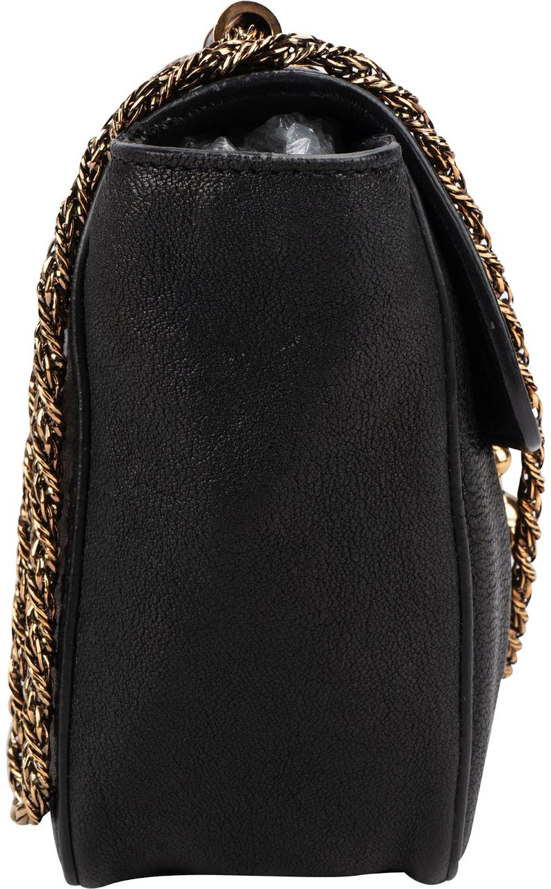 Chloé Chloé Black Leather Elsie Turnlock Crossbody Bag Zwart