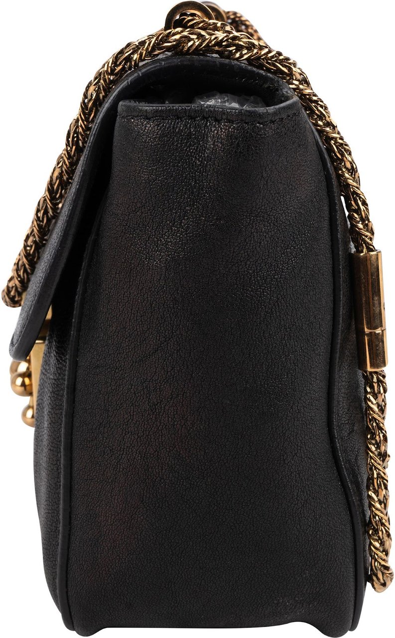 Chloé Chloé Black Leather Elsie Turnlock Crossbody Bag Zwart