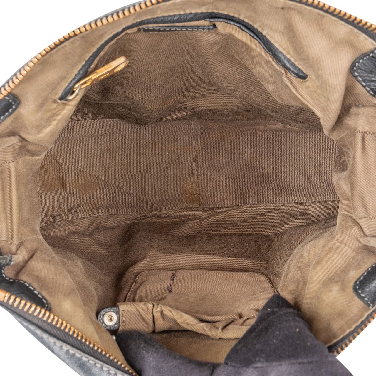 Chloé Grained Leather Marcie Hobo Handbag Zwart
