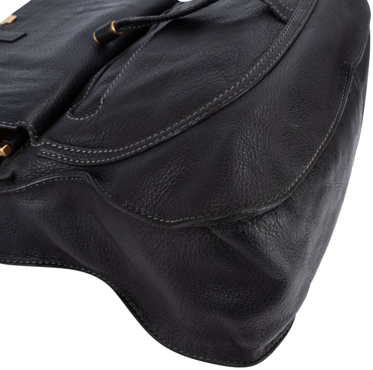Chloé Grained Leather Marcie Hobo Handbag Zwart