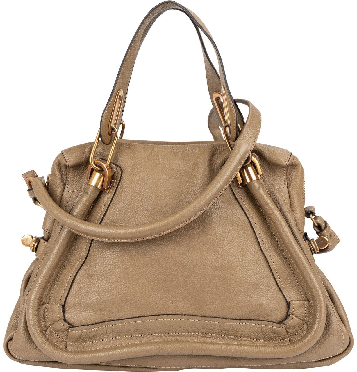 Chloé Chloé Grained Leather Paraty Shoulder Handbag Taupe