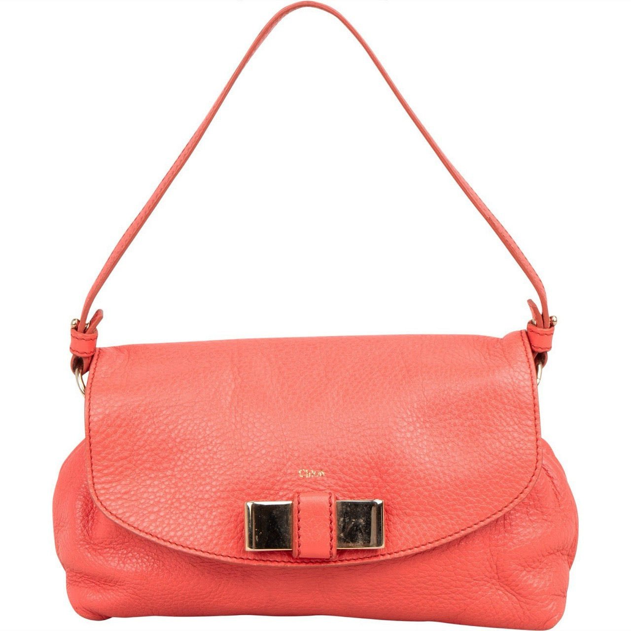 Chloé Pebbled Leather Lily Handbag Rood