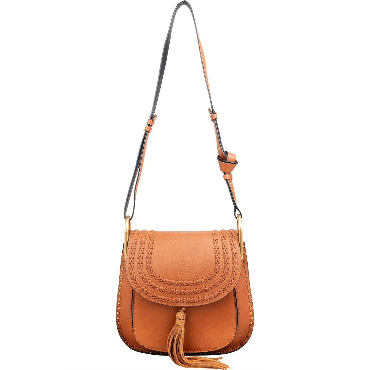 Chloé Leather Hudson Tassel Crossbody Bag Bruin
