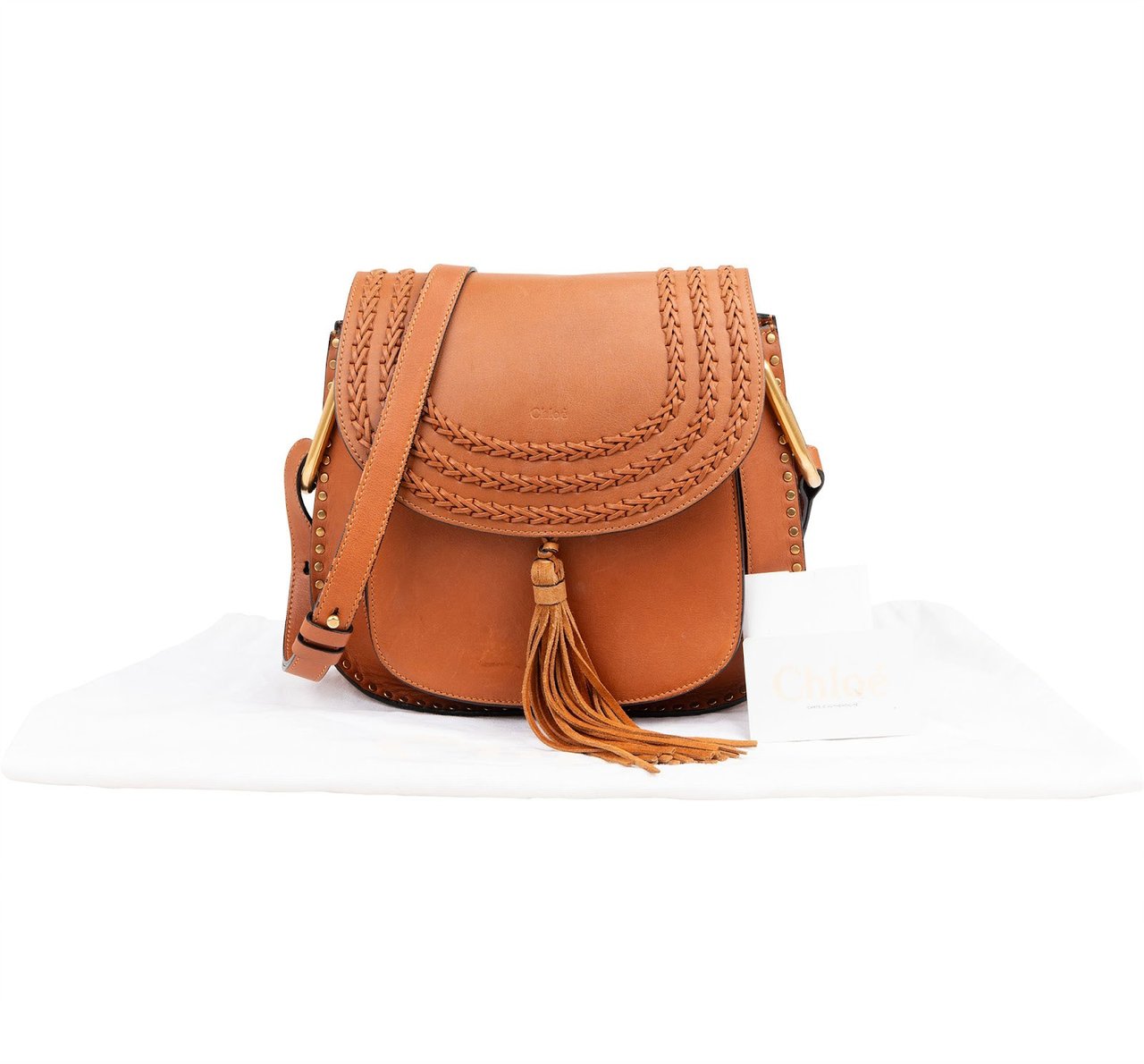 Chloé Leather Hudson Tassel Crossbody Bag Bruin