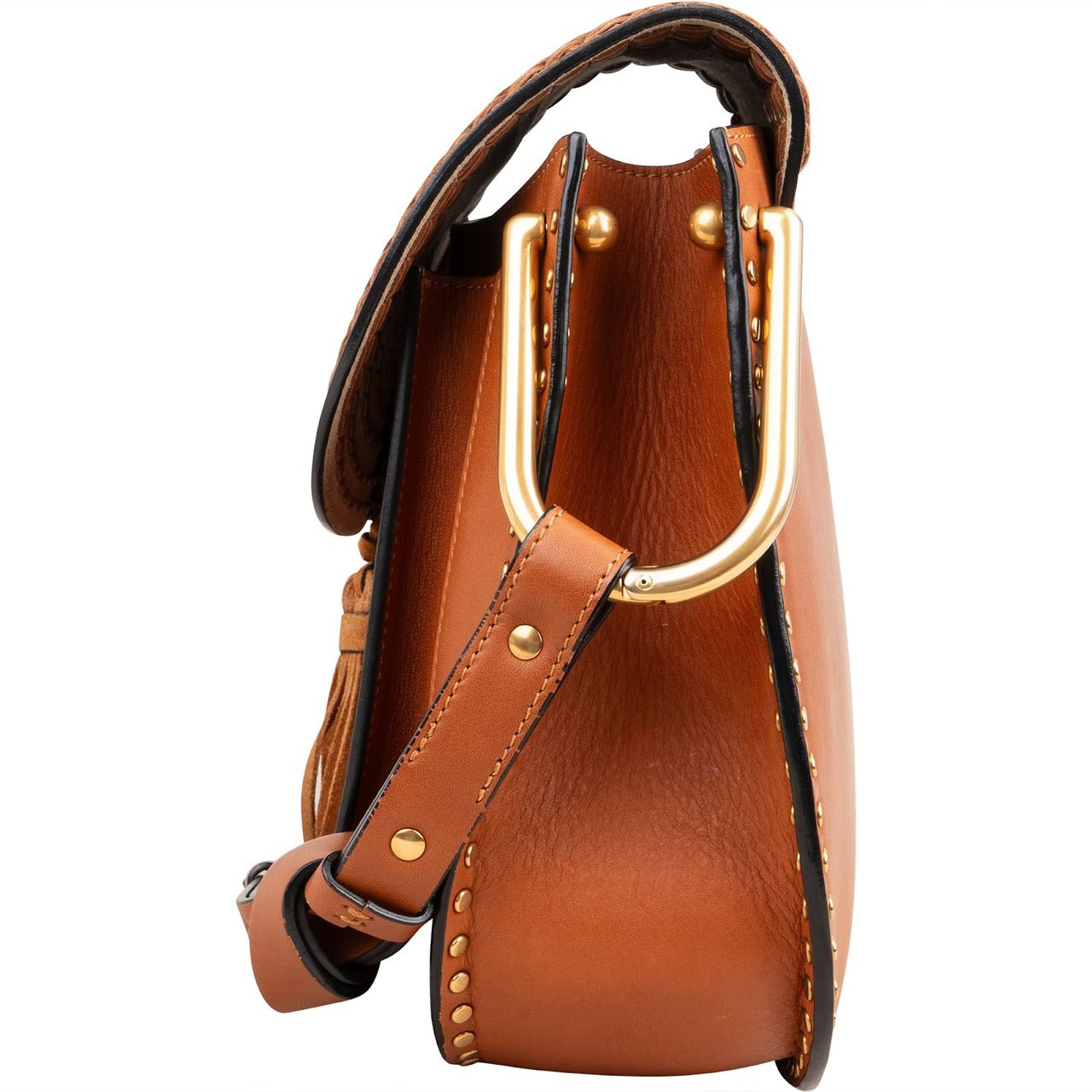 Chloé Leather Hudson Tassel Crossbody Bag Bruin
