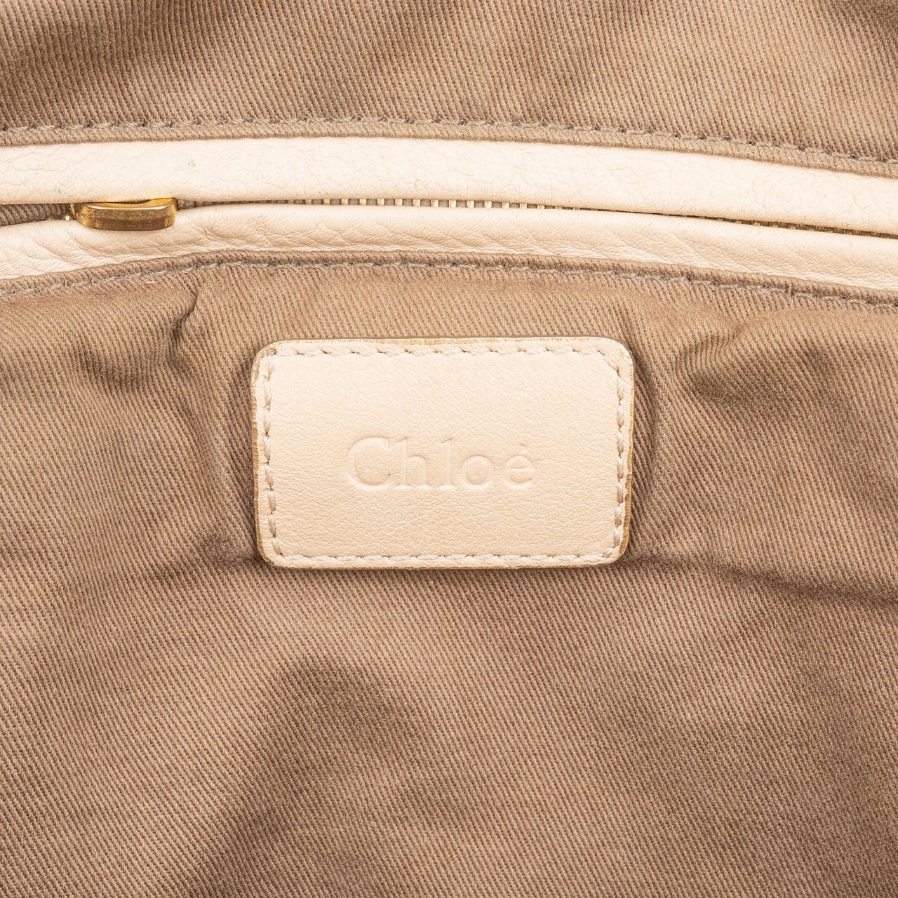 Chloé Grained Calfskin Marcie Handbag Beige