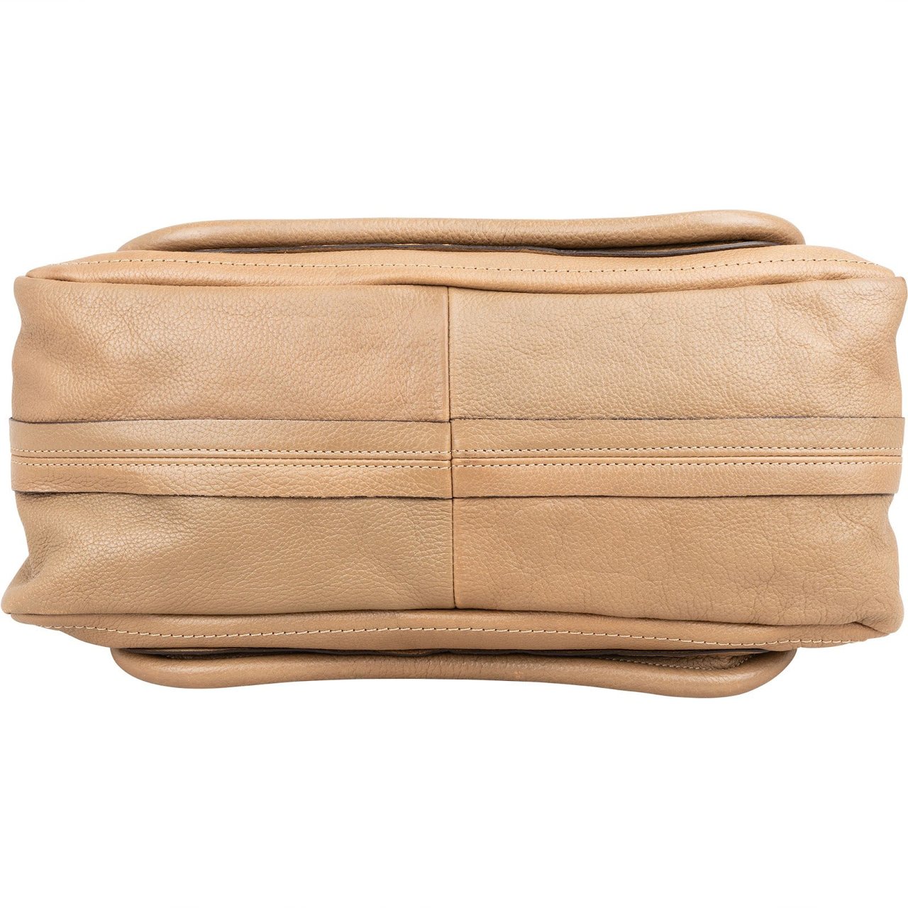 Chloé Grained Calfskin Paraty Shoulder Handbag Beige