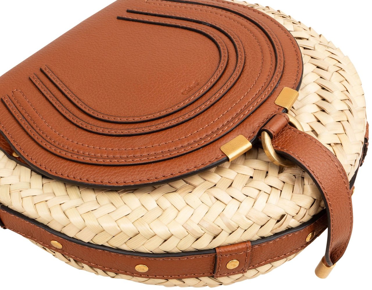 Chloé Chloé Raffia Marcie Basket Crossbody Bag Beige