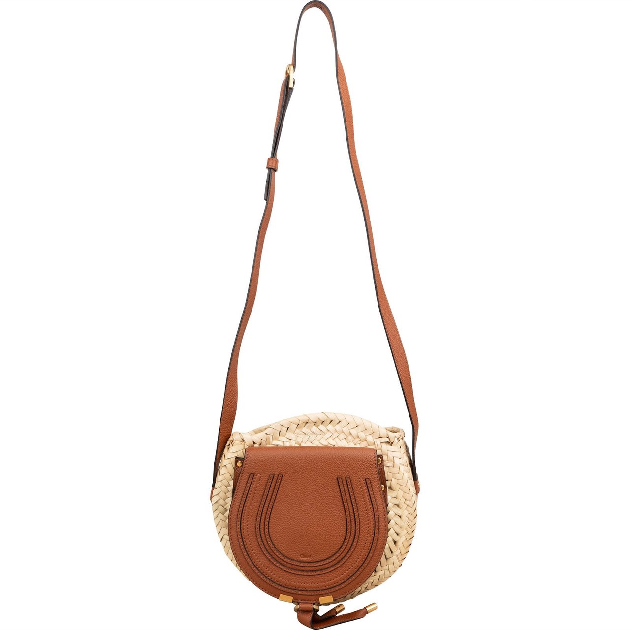 Chloé Chloé Raffia Marcie Basket Crossbody Bag Beige
