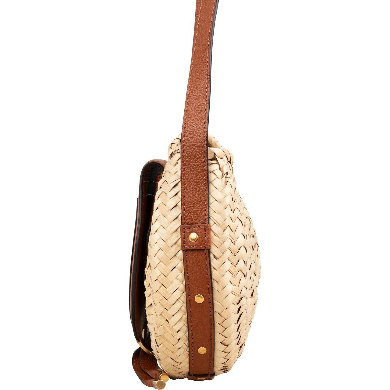 Chloé Chloé Raffia Marcie Basket Crossbody Bag Beige
