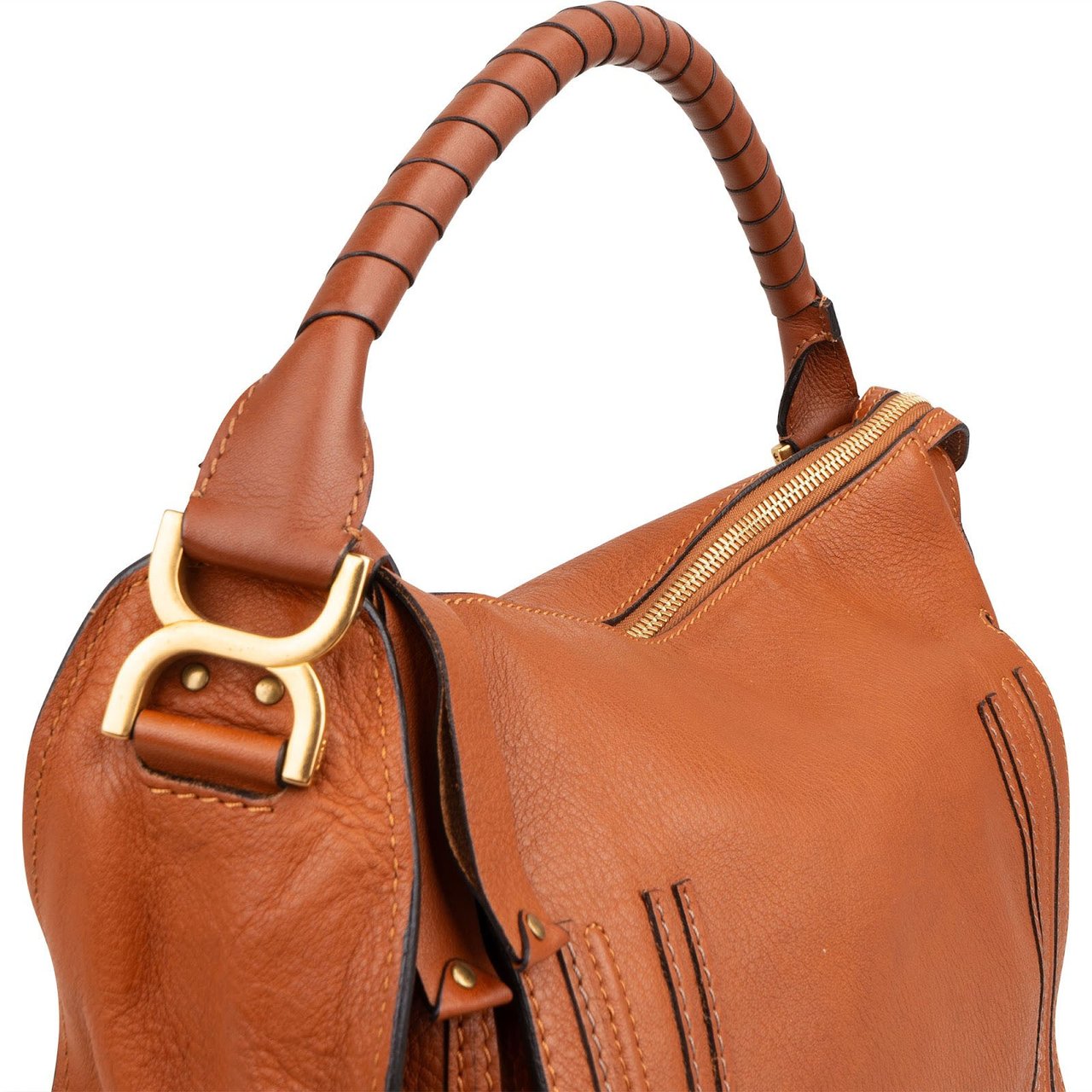 Chloé Leather Marcie Hobo Shoulder Bag Bruin