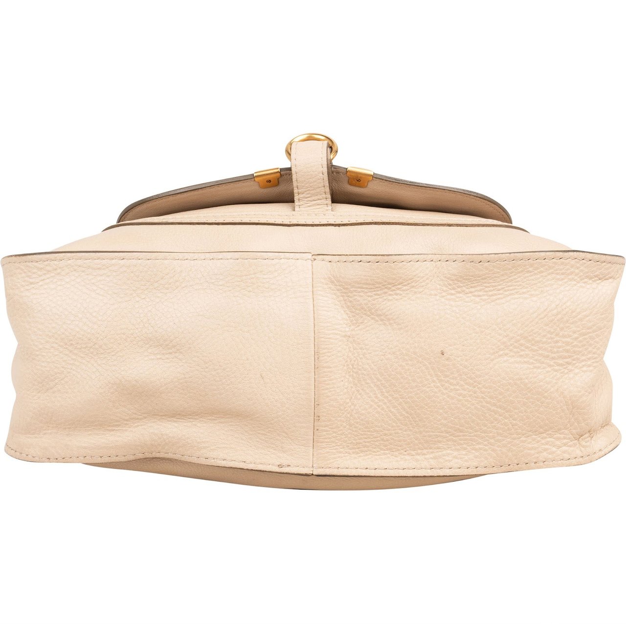 Chloé Grained Leather Marcie Satchel Handbag Beige