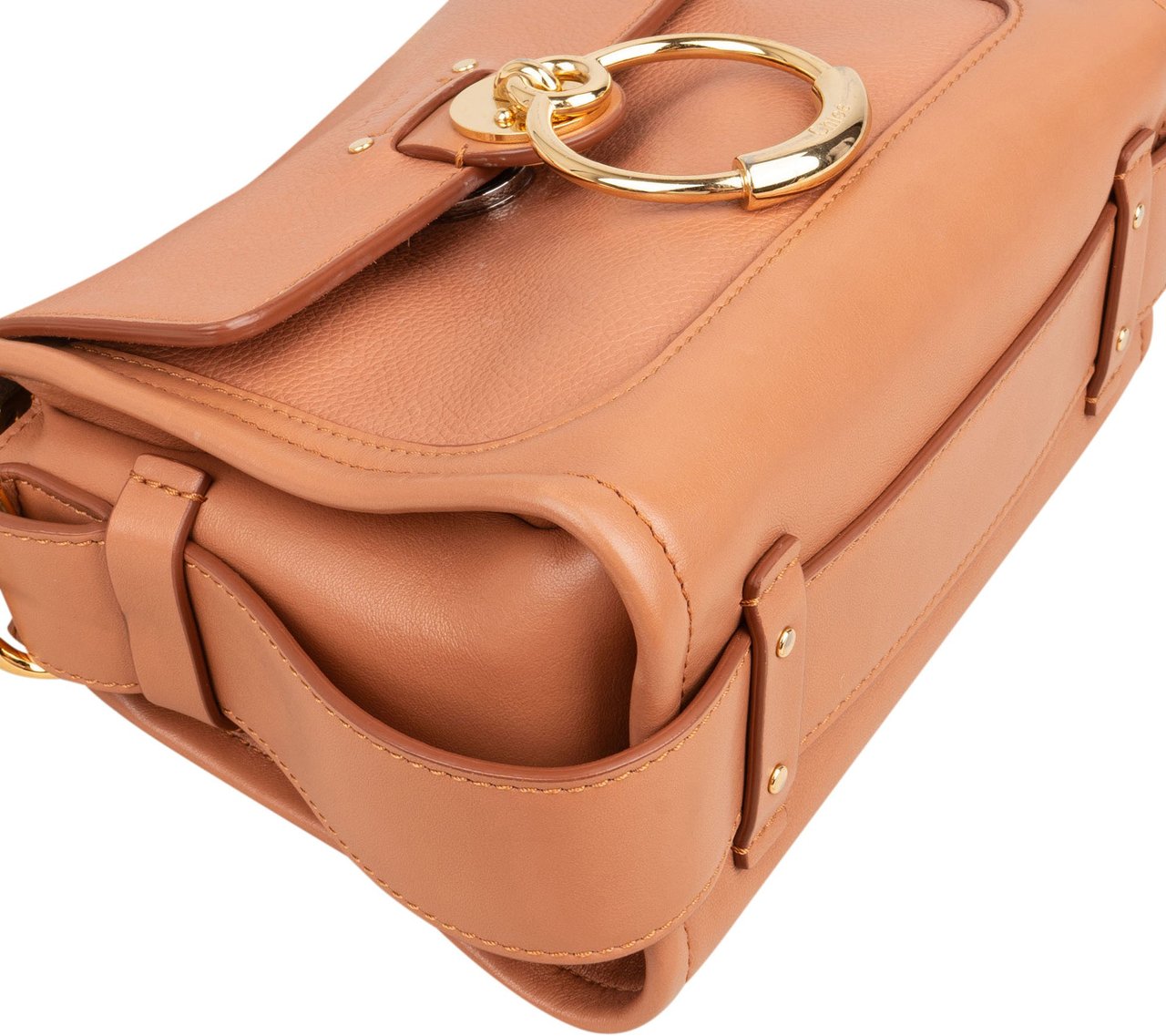 Chloé Grained Calfskin Tess Small Day Crossbody Handbag Bruin