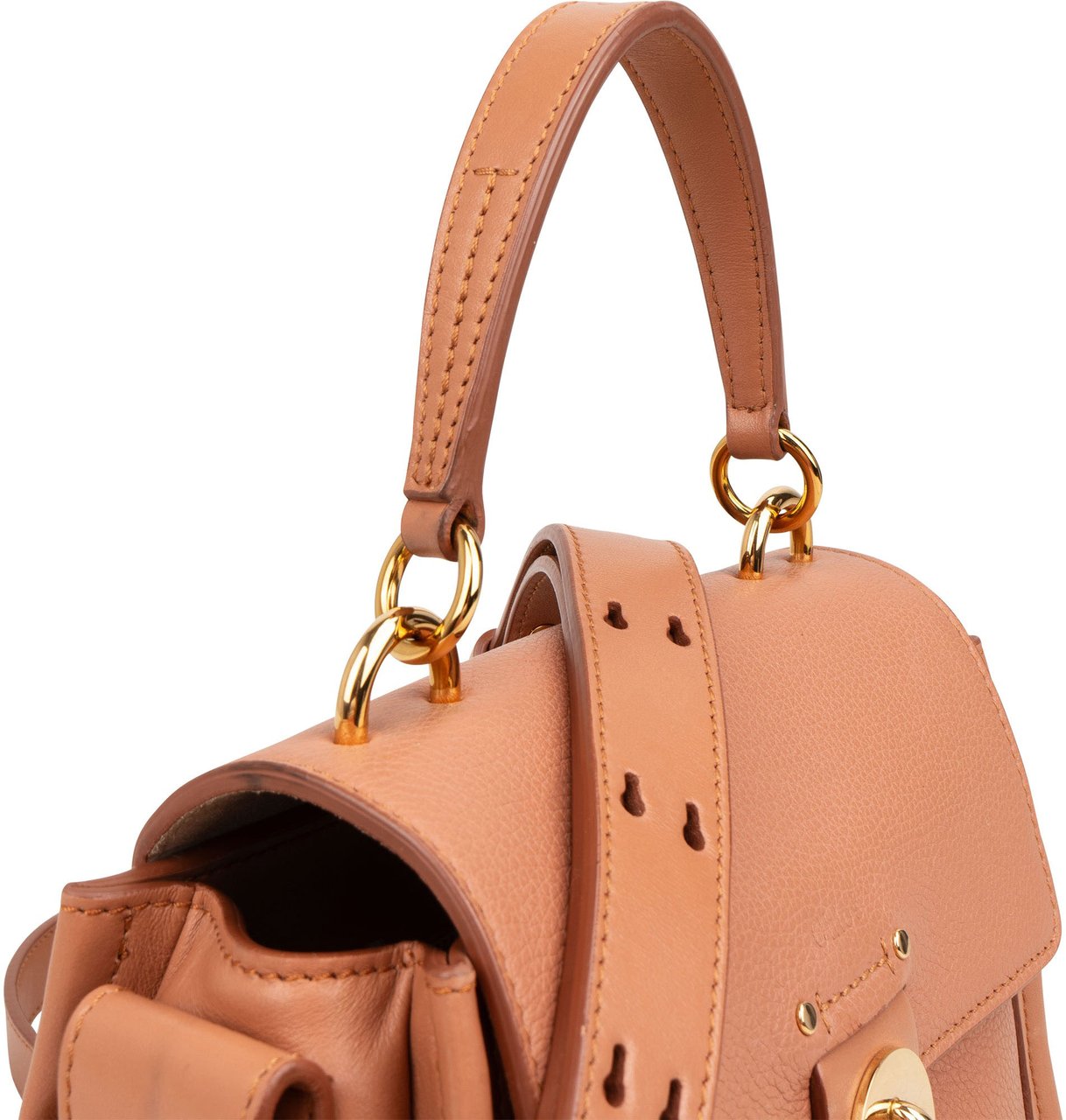 Chloé Grained Calfskin Tess Small Day Crossbody Handbag Bruin