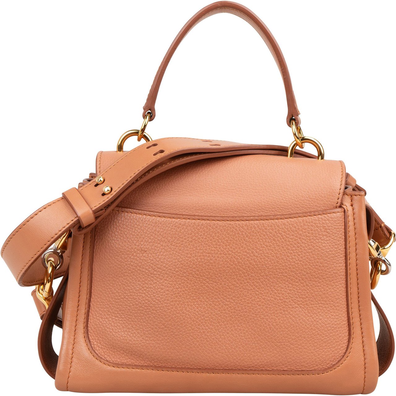 Chloé Grained Calfskin Tess Small Day Crossbody Handbag Bruin