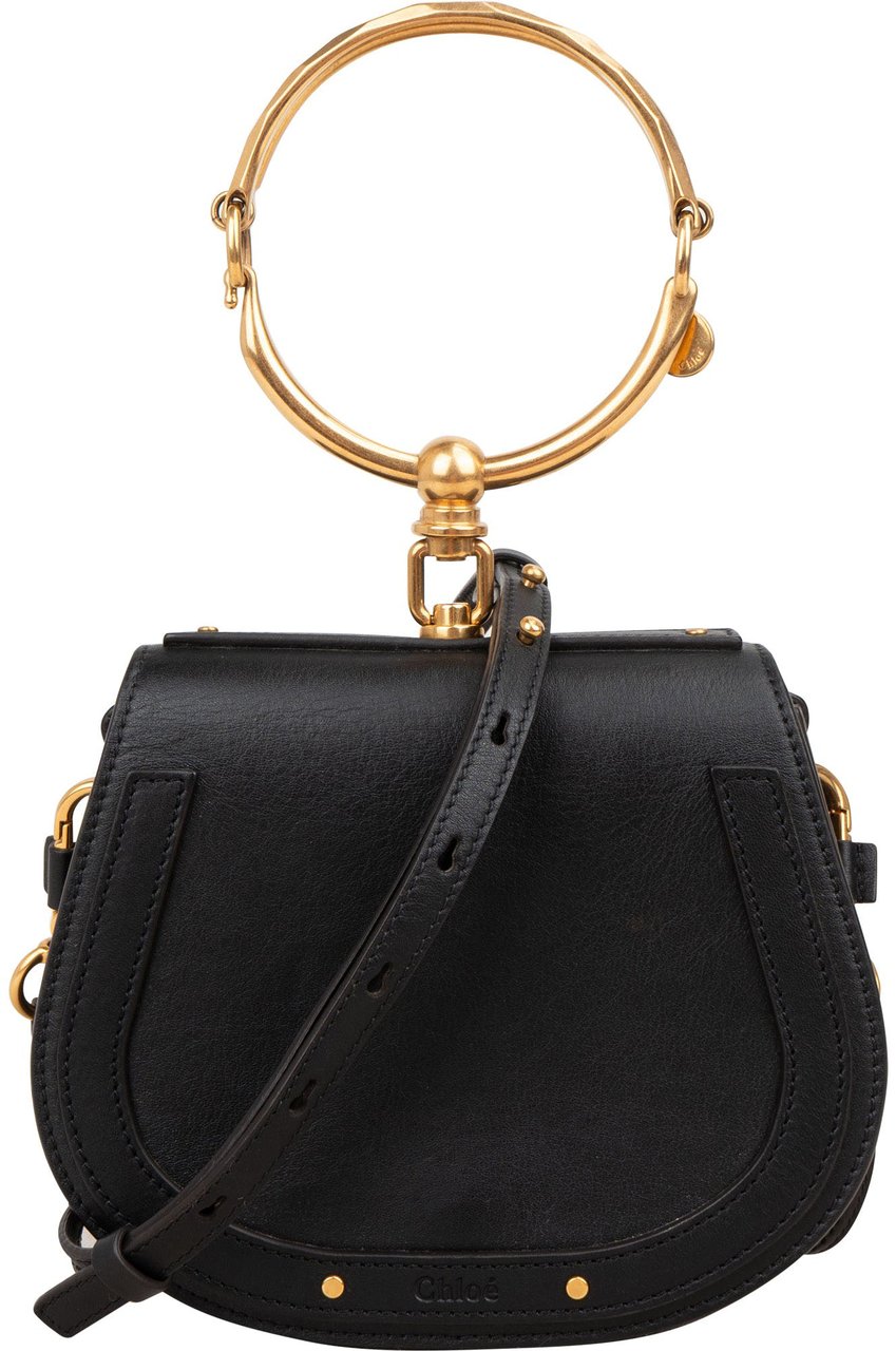 Chloé Black Leather Nile Bracelet Crossbody Bag Zwart
