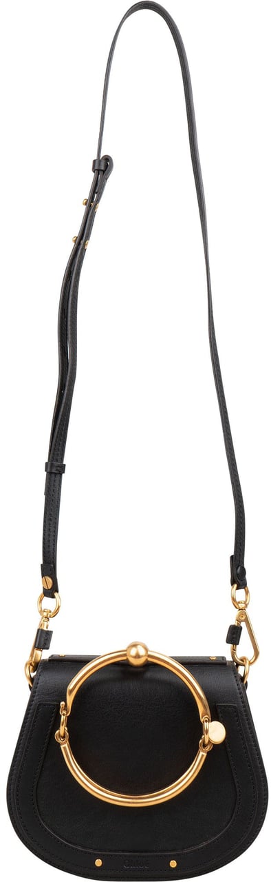 Chloé Black Leather Nile Bracelet Crossbody Bag Zwart