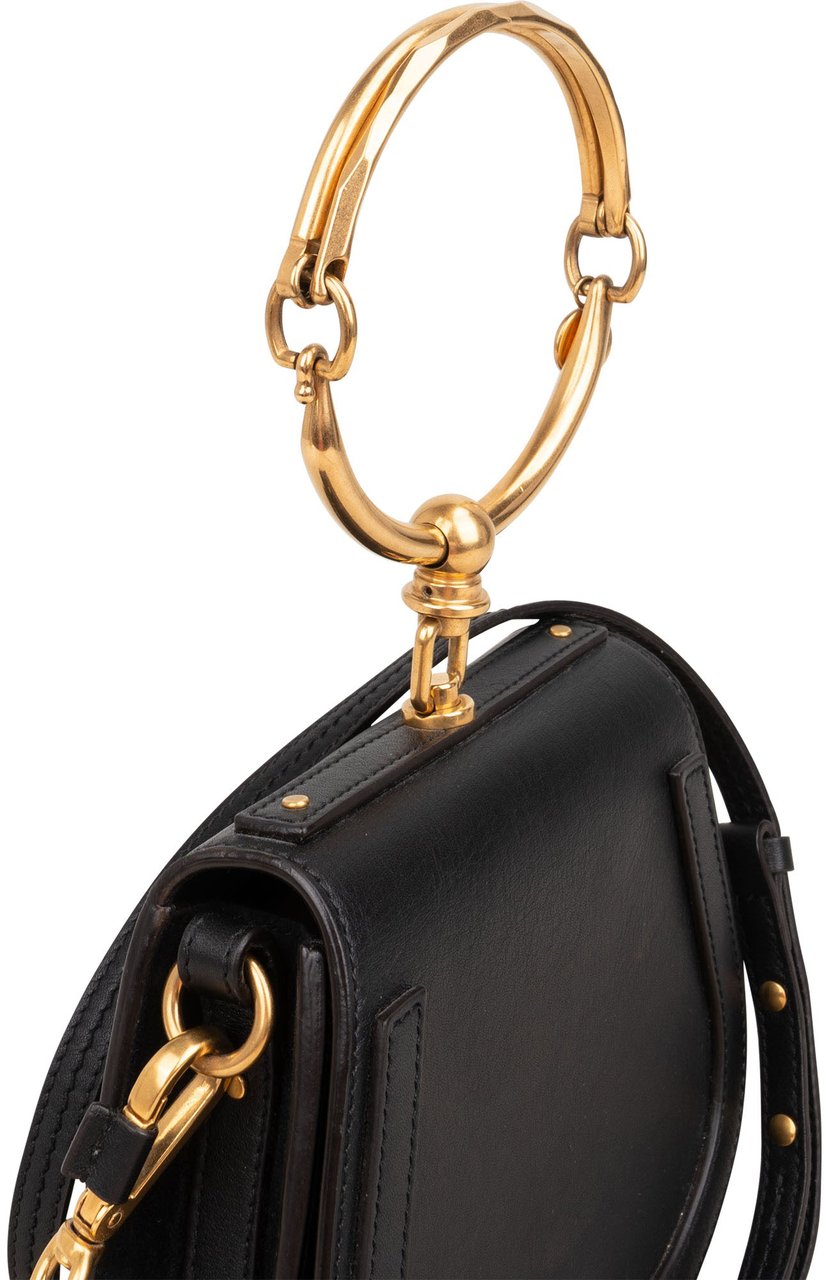 Chloé Black Leather Nile Bracelet Crossbody Bag Zwart
