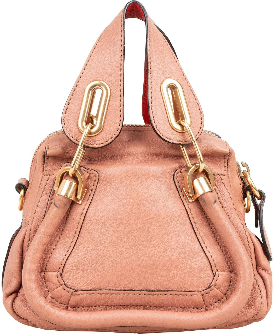 Chloé Grained Leather Paraty Mini Handbag Rood