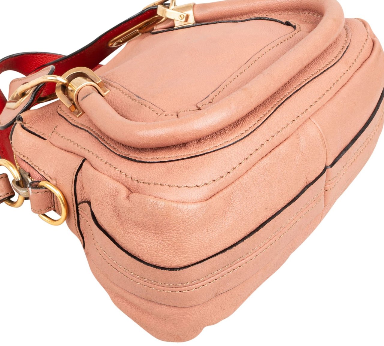 Chloé Grained Leather Paraty Mini Handbag Rood