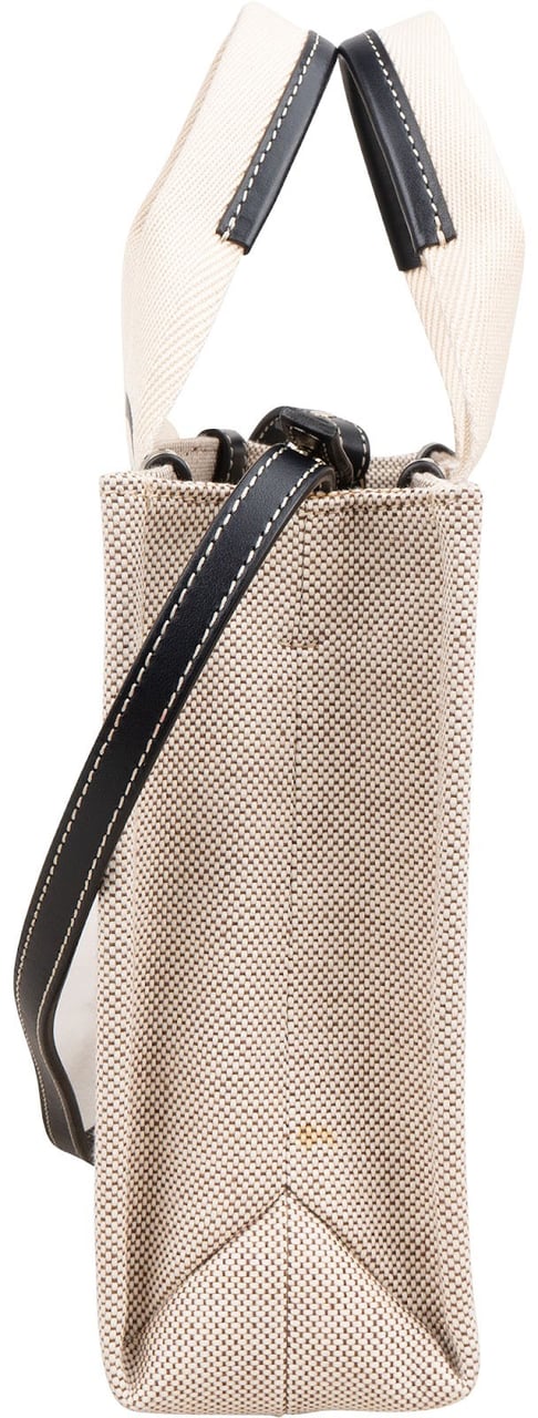 Chloé Canvas Small Woody Tote Handbag Beige