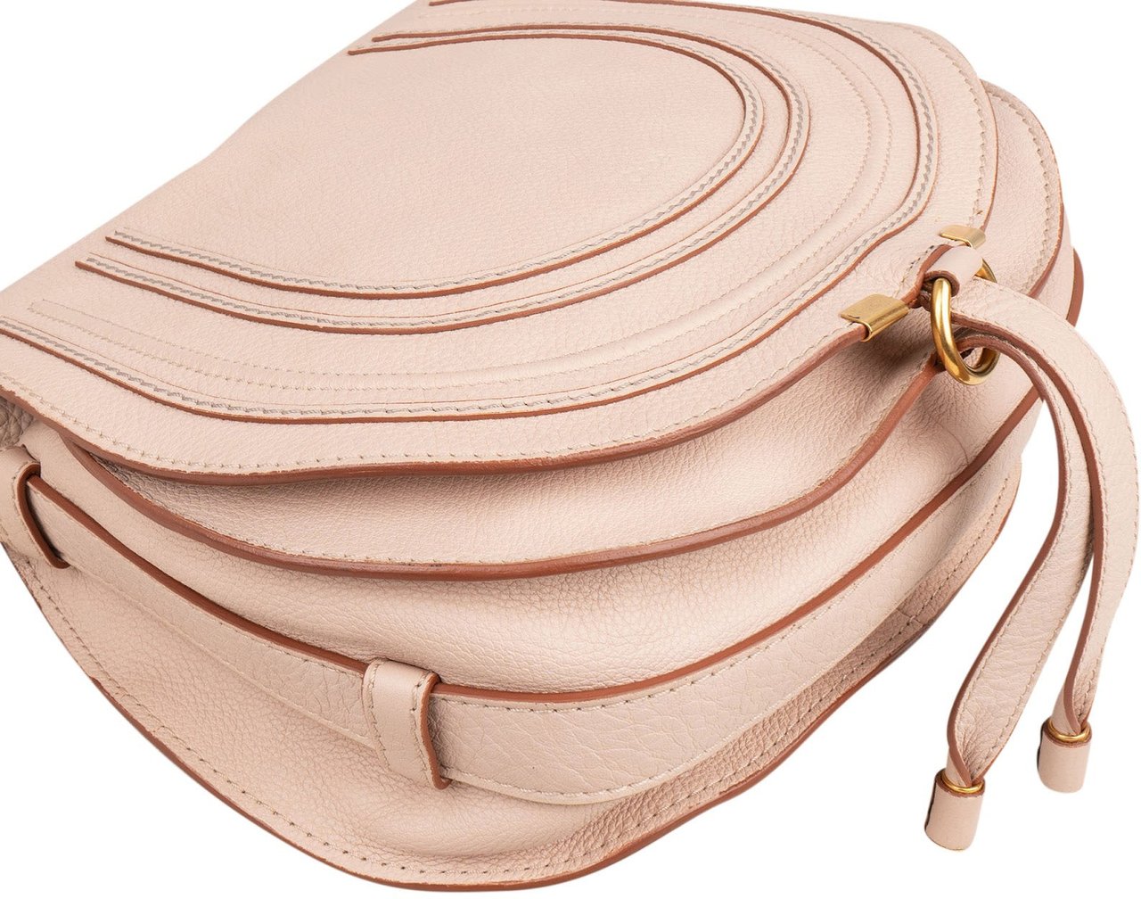 Chloé Grained Calfskin Marcie Saddle Crossbody Bag Rood