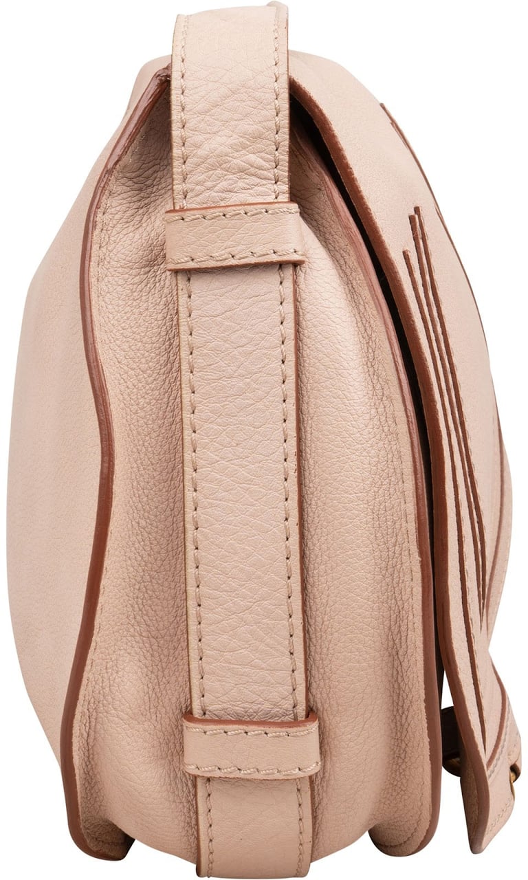 Chloé Grained Calfskin Marcie Saddle Crossbody Bag Rood