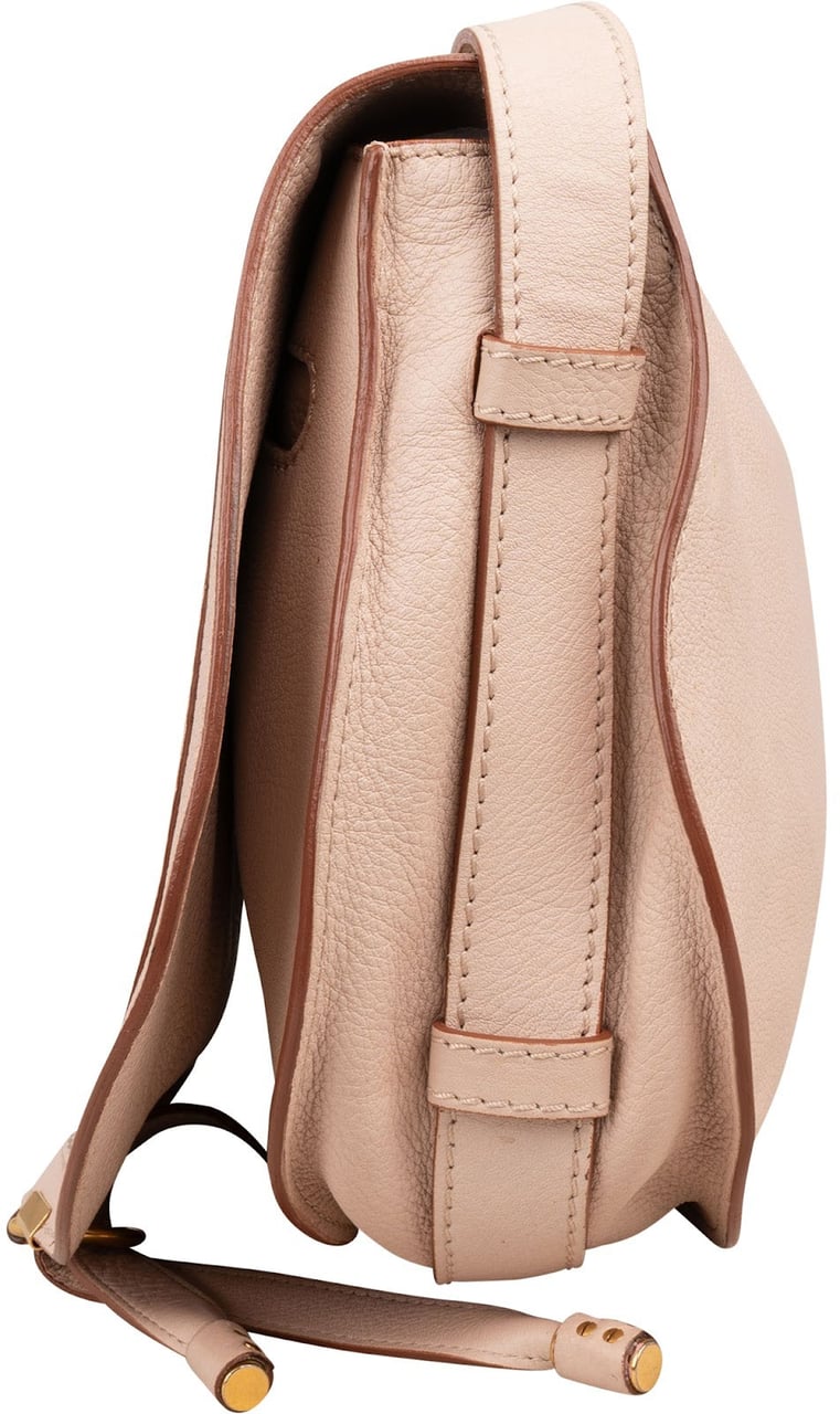 Chloé Grained Calfskin Marcie Saddle Crossbody Bag Rood