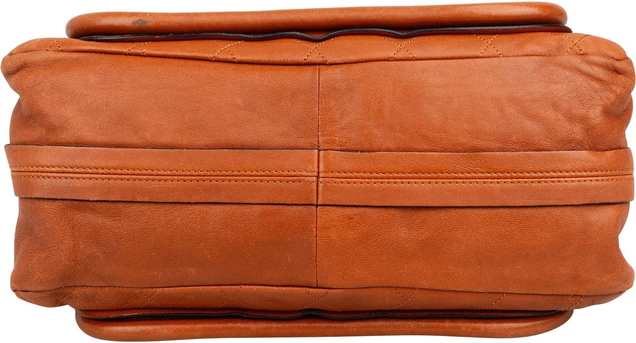 Chloé Stitching Leather Paraty Handbag Bruin