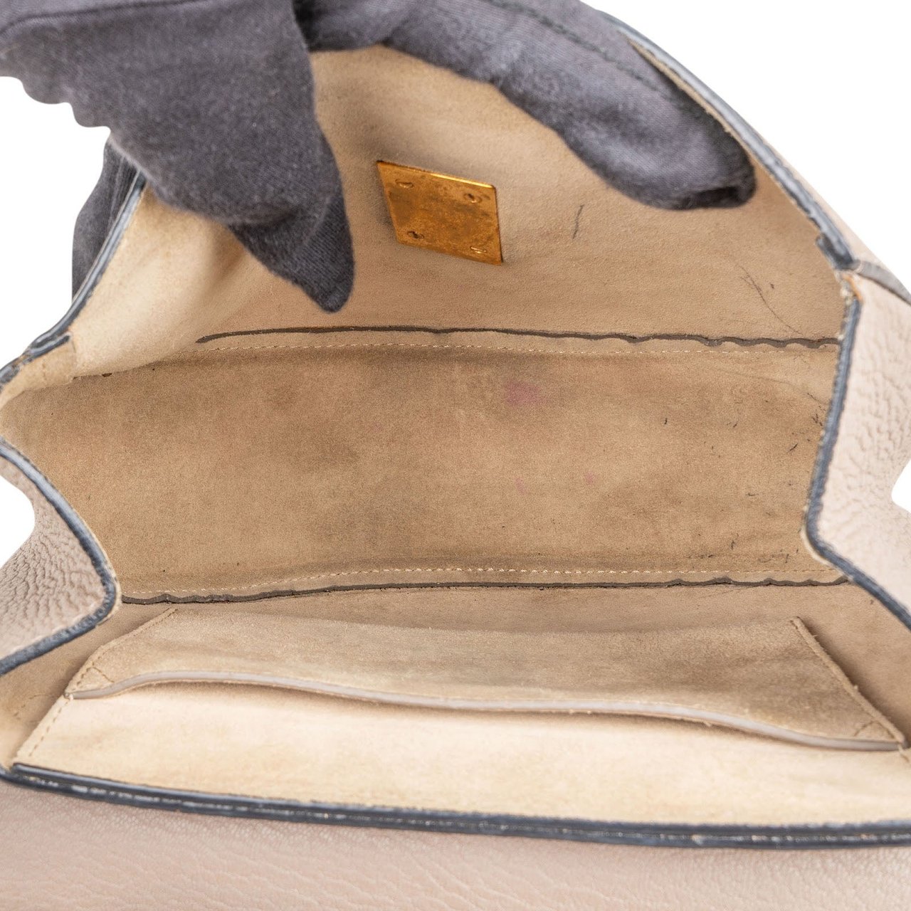 Chloé Grained Leather Drew Small Crossbody Bag Beige