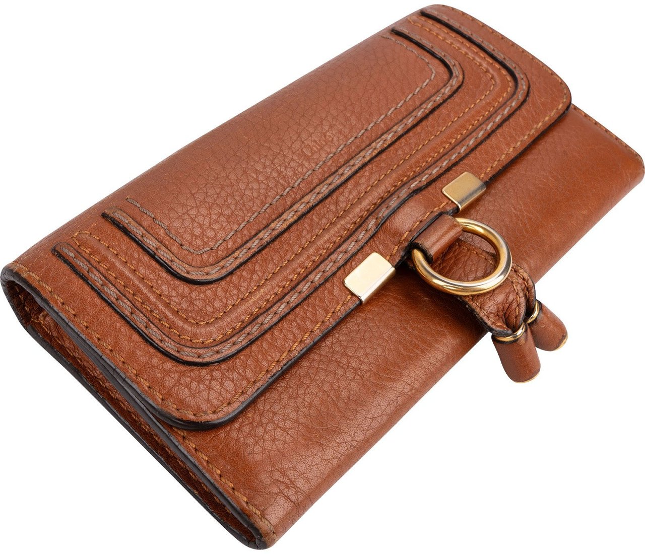 Chloé Brown Leather Marcie Flap Wallet Bruin