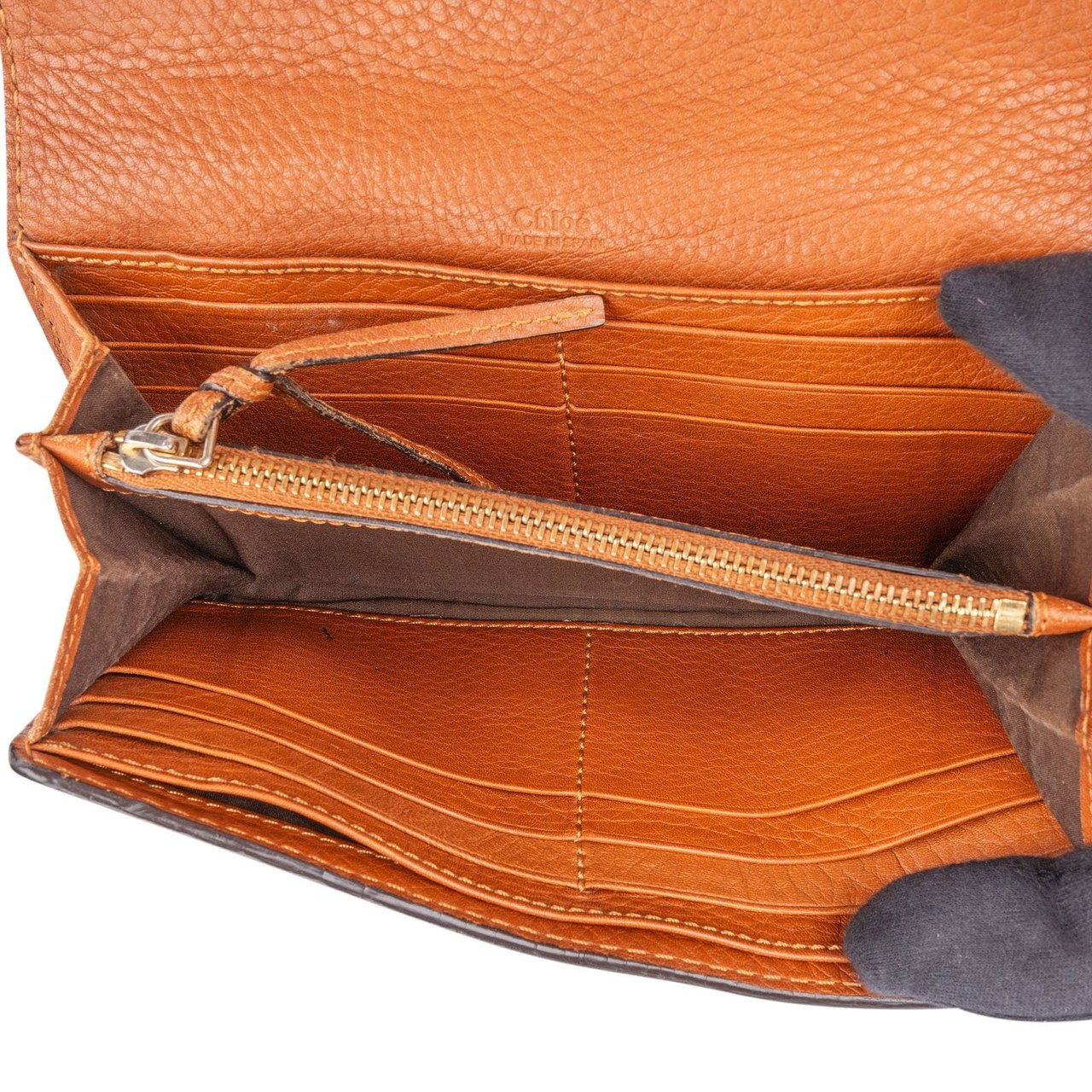 Chloé Brown Leather Marcie Flap Wallet Bruin