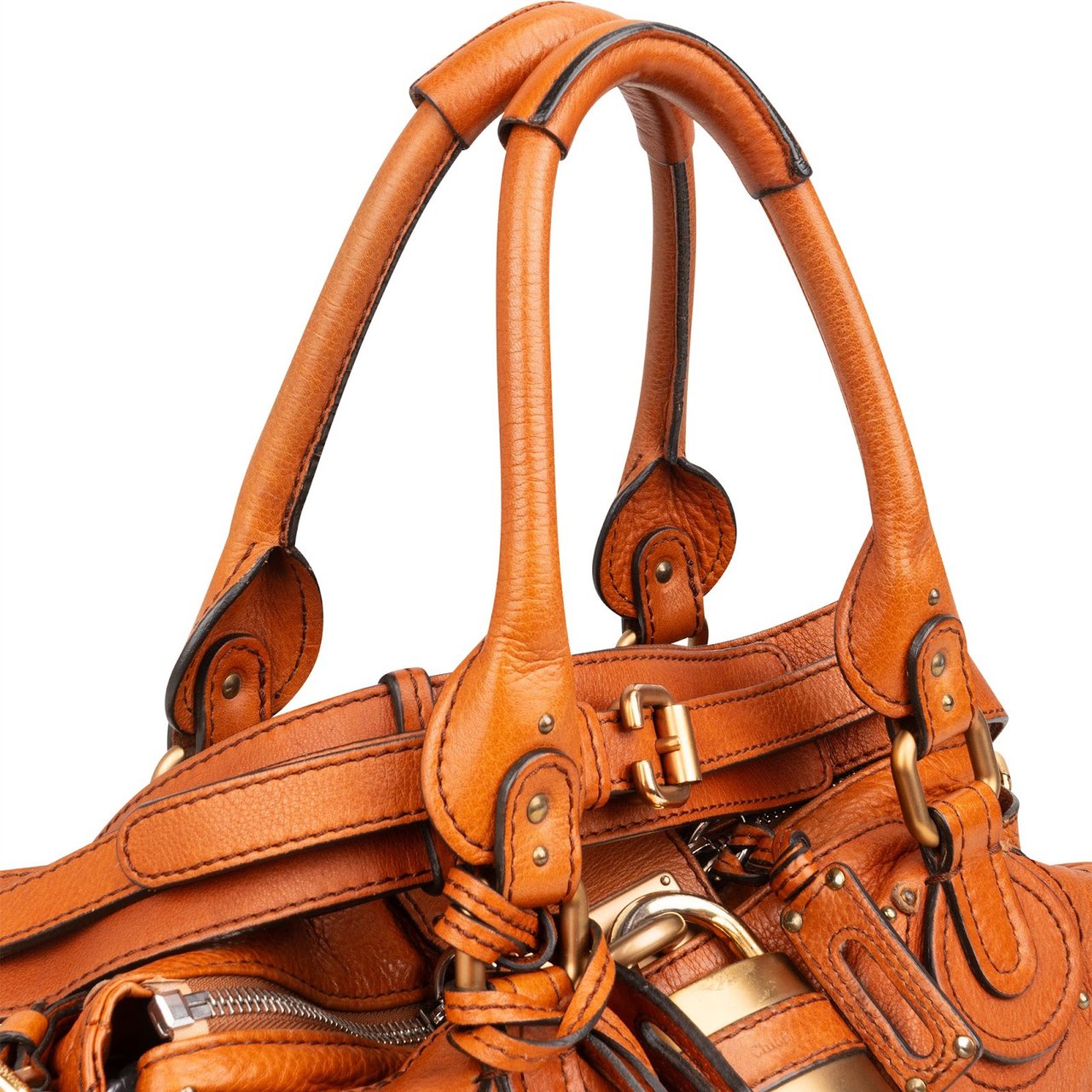 Chloé Leather Paddington Crossbody Handbag Bruin
