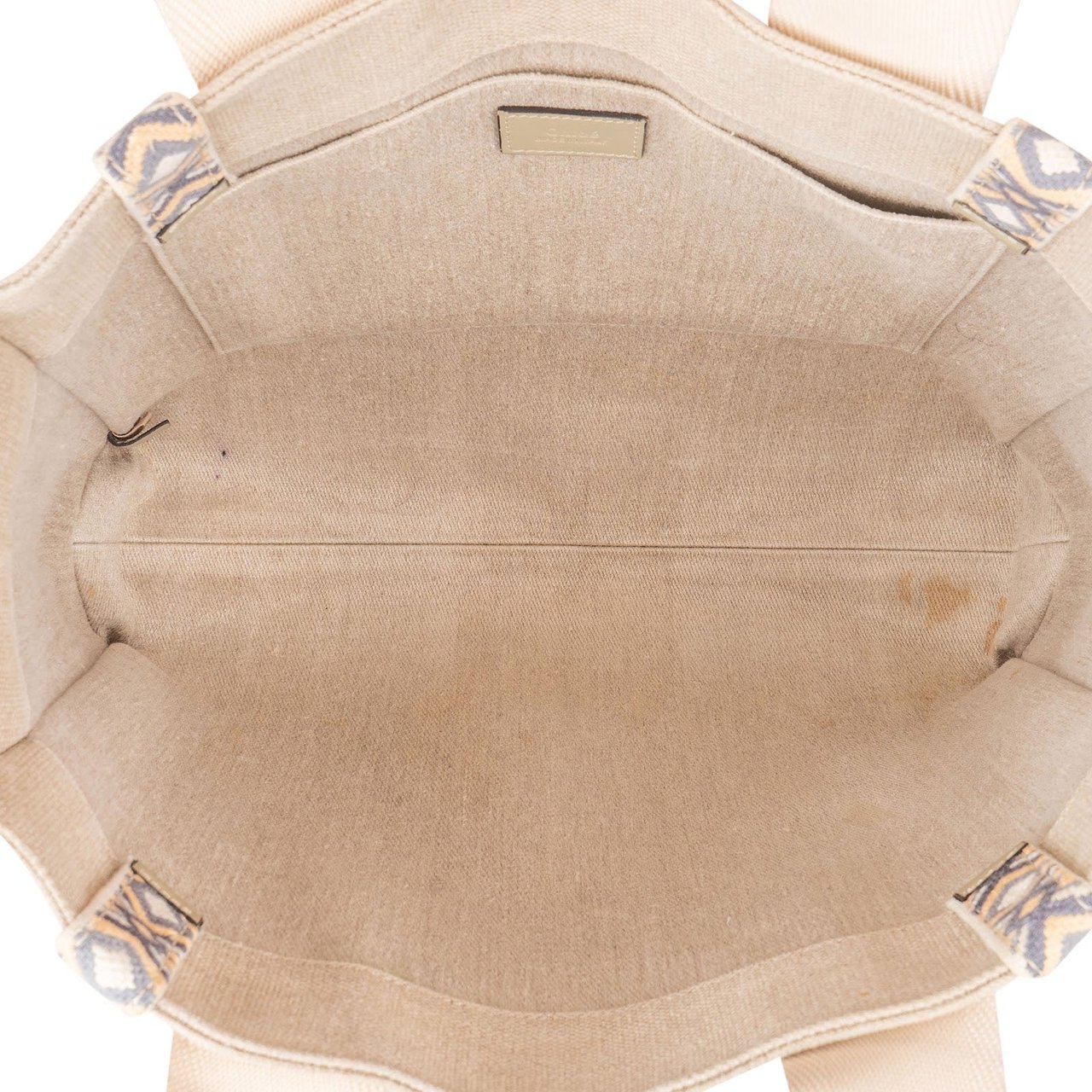 Chloé Canvas Medium Woody Medium Shoulder Bag Beige