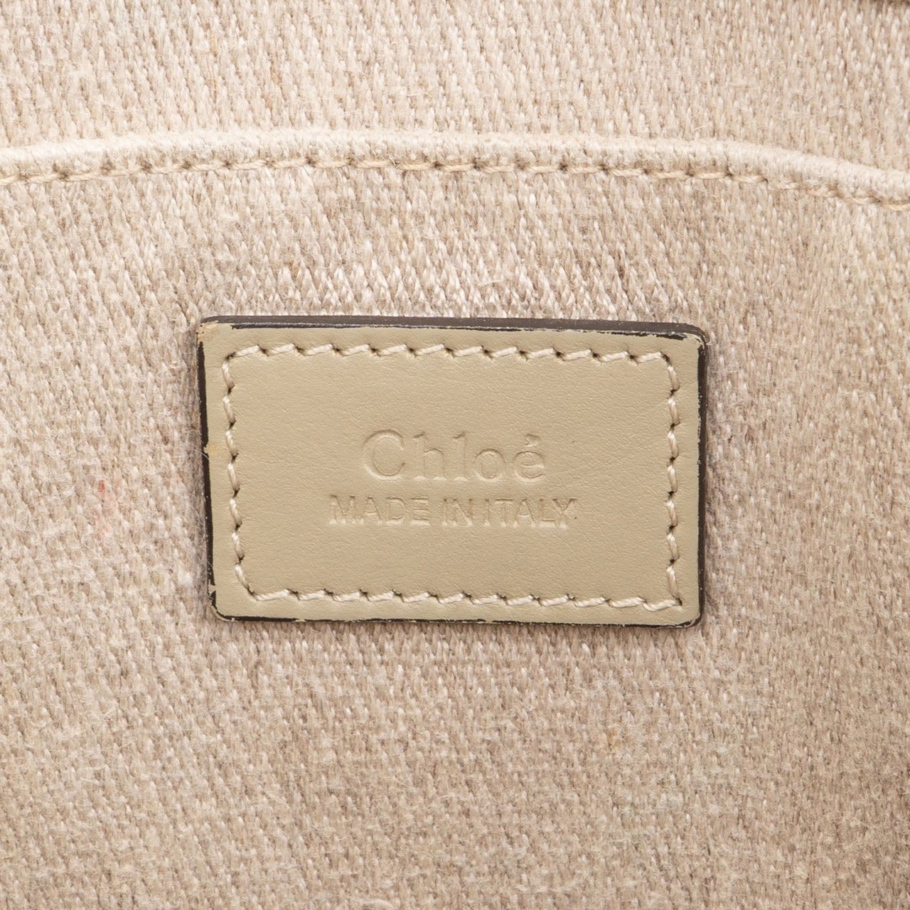 Chloé Canvas Medium Woody Medium Shoulder Bag Beige