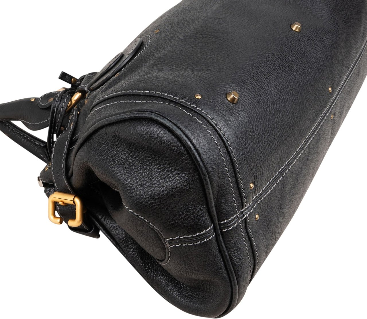 Chloé Black Leather Paddington Satchel Handbag Zwart