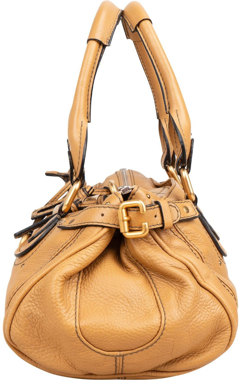 Chloé Camel Brown Leather Paddington Handbag Beige