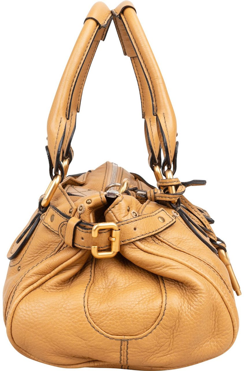 Chloé Camel Brown Leather Paddington Handbag Beige