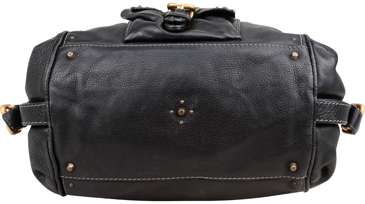 Chloé Black Leather Paddington Satchel Shoulder Bag Zwart