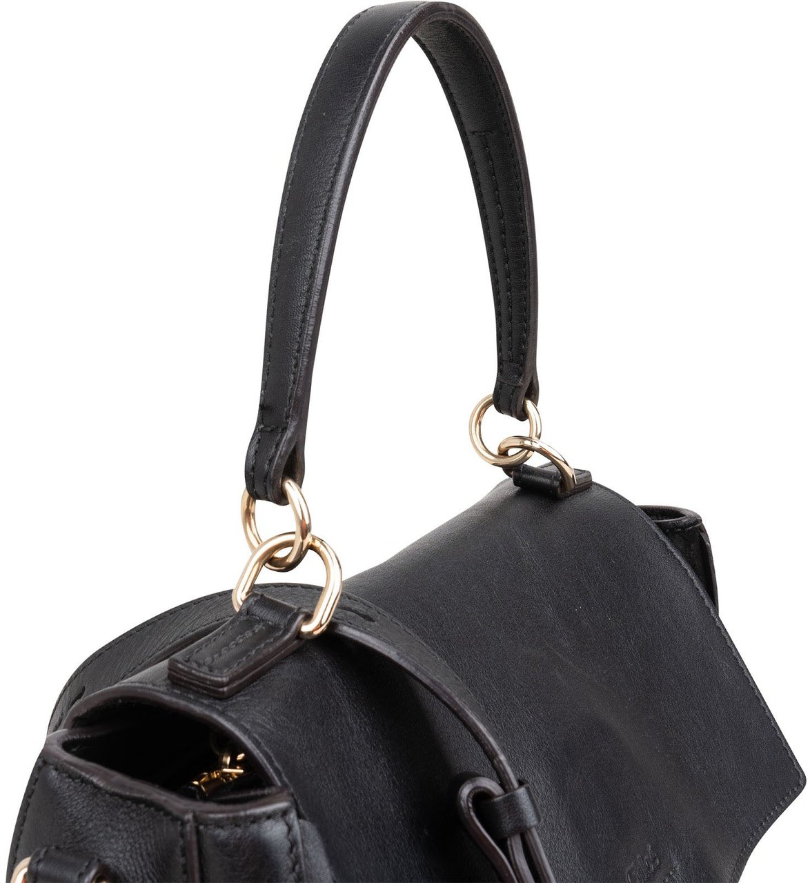 Chloé Black Leather Faye Day Bag Handbag Zwart