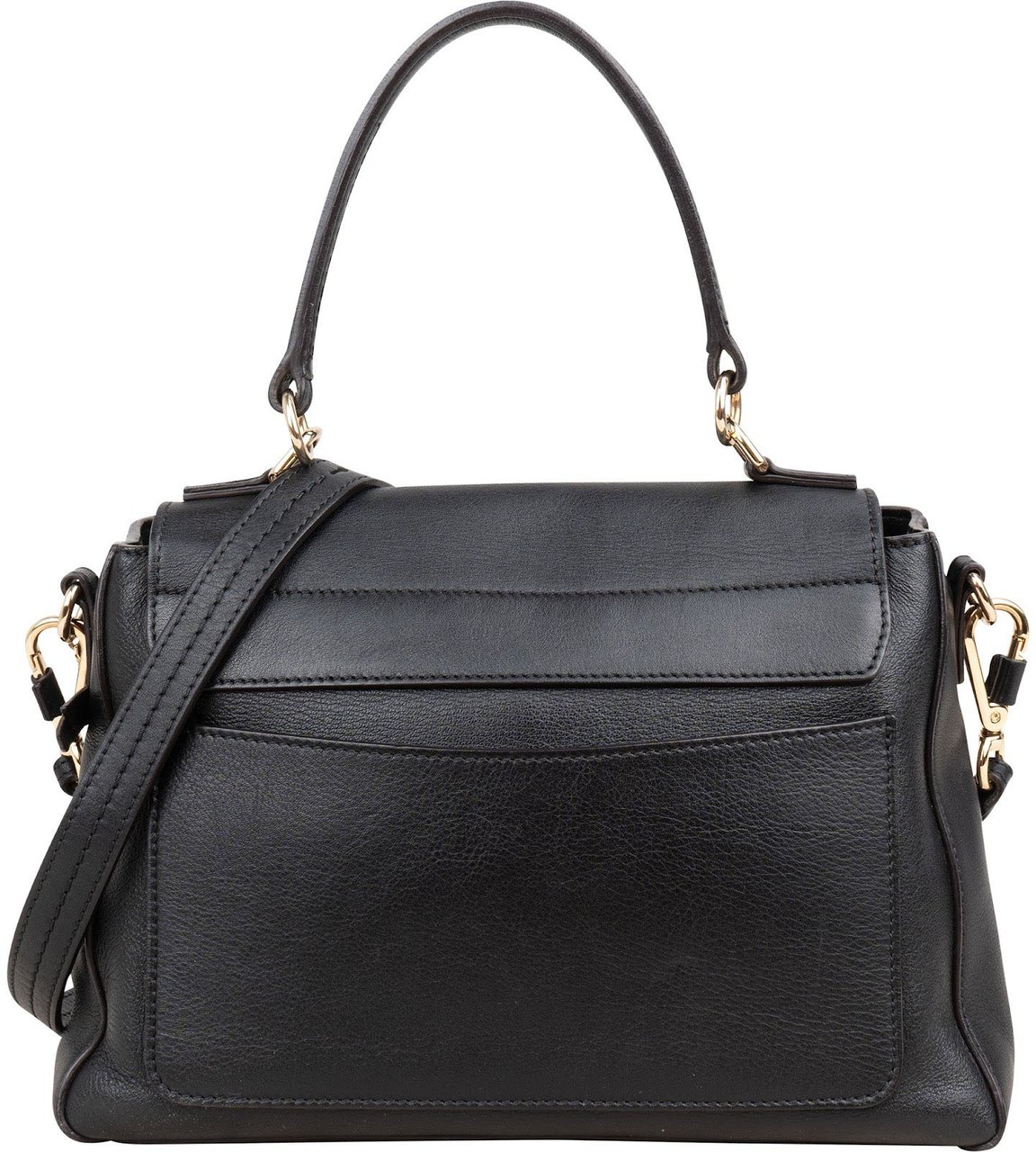 Chloé Black Leather Faye Day Bag Handbag Zwart