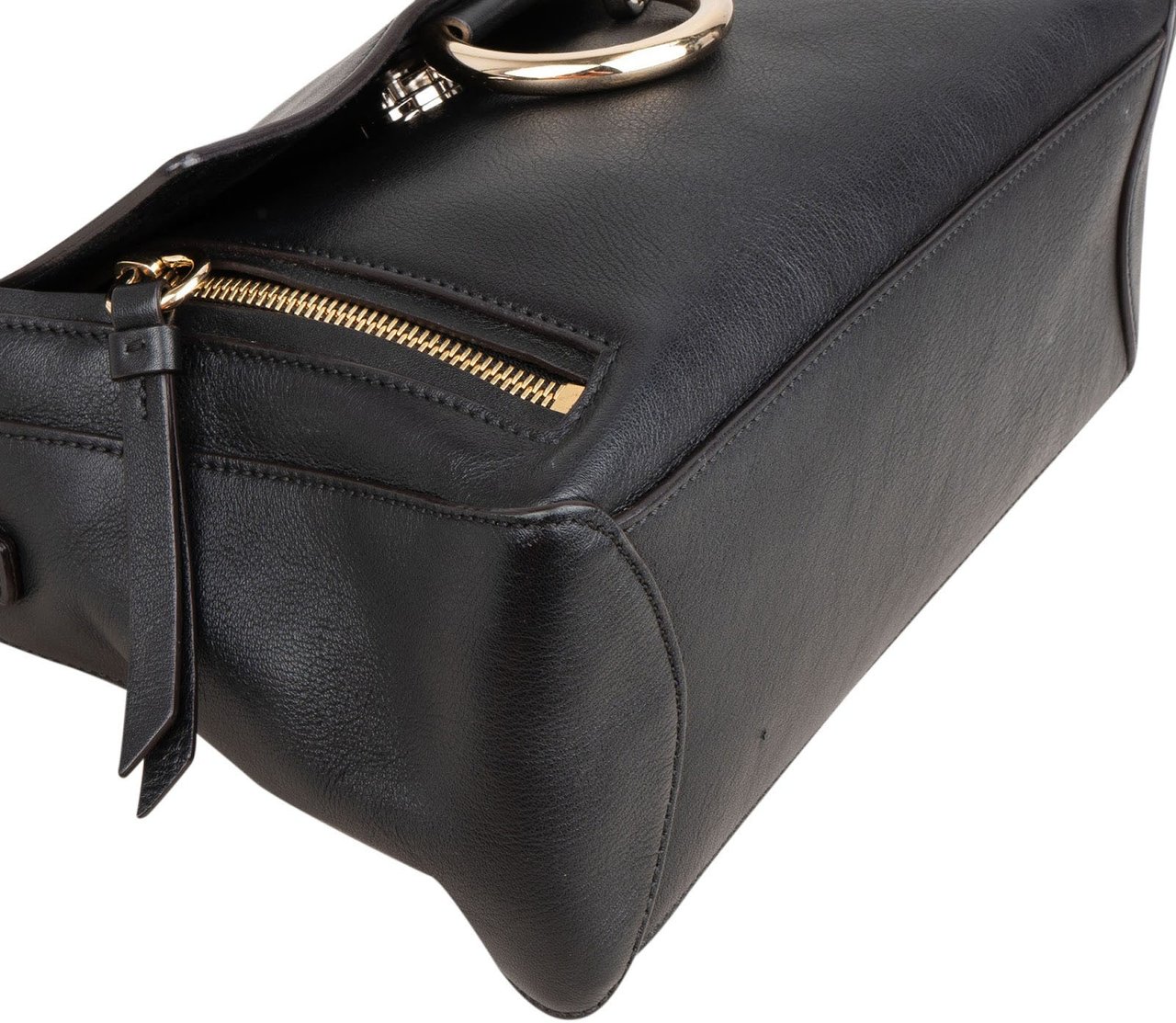 Chloé Black Leather Faye Day Bag Handbag Zwart