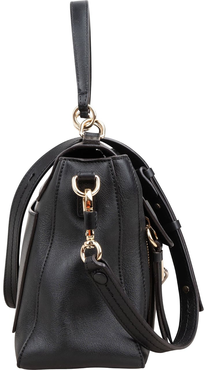 Chloé Black Leather Faye Day Bag Handbag Zwart