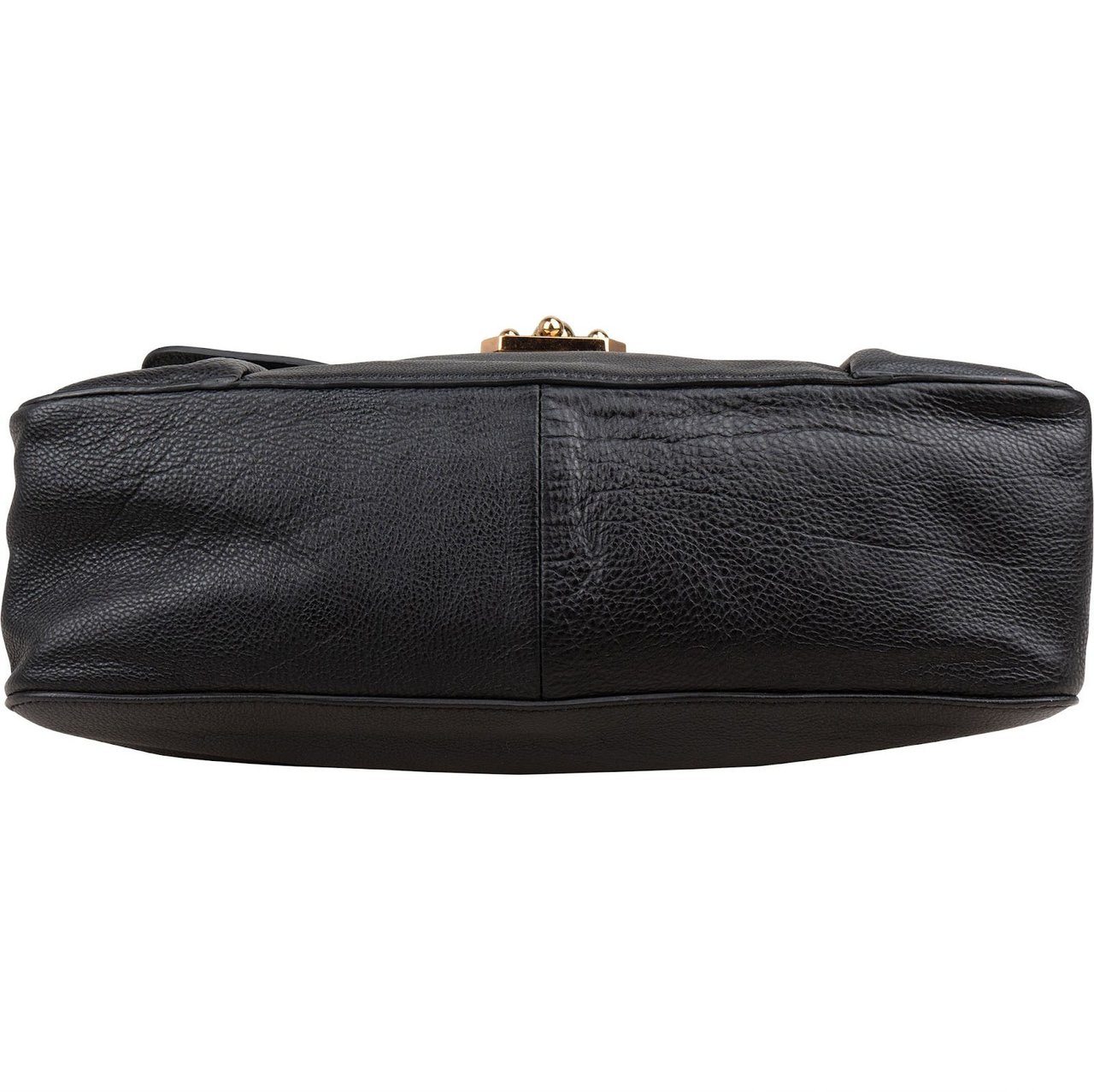 Chloé Black Leather Elsie Turnlock Crossbody Bag Zwart
